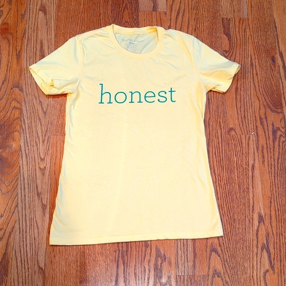 True Food Kitchen Tops - Honest T-shirt by True Food Kitchen Yellow with Teal Letters Size M